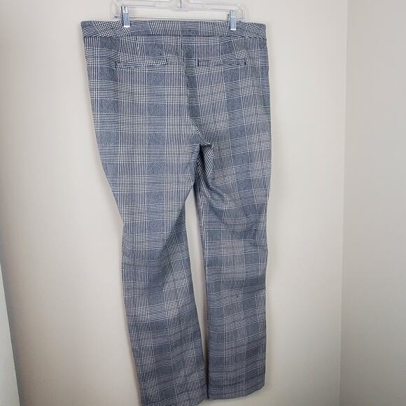 NYDJ High Waisted Straight Leg Glen Plaid Houndstooth Trouser Pants - Picture 3 of 8